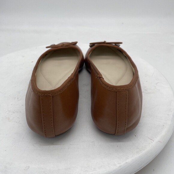 ALFANI Step 'N Flex Women's Brown Ballet Smooth Round-Toe Slip-On Bow Flats SZ 6 - Picture 7 of 12